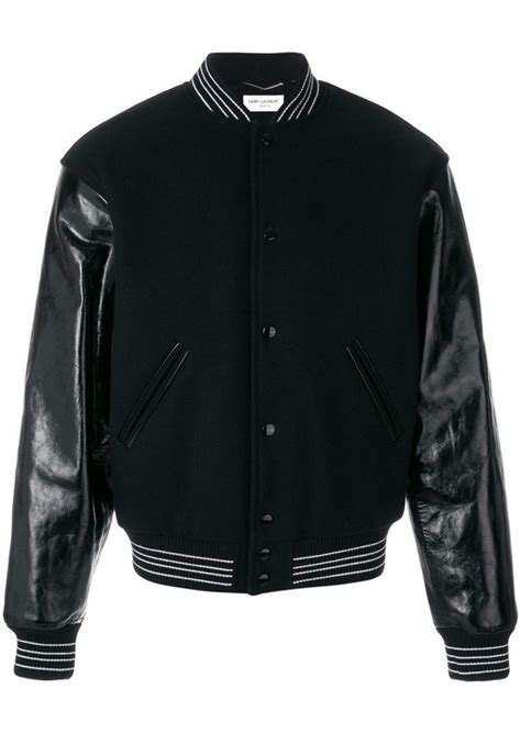 ysl leather coat|farfetch ysl teddy jacket.